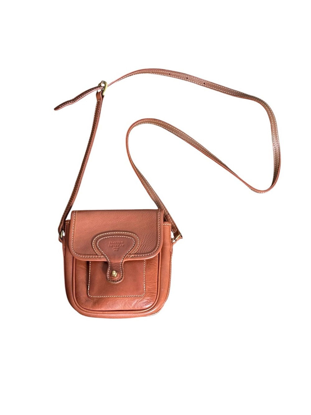 Vintage Genuine Leather Crossbody Bag - McGuire Nicholas - Brown Heritage Style